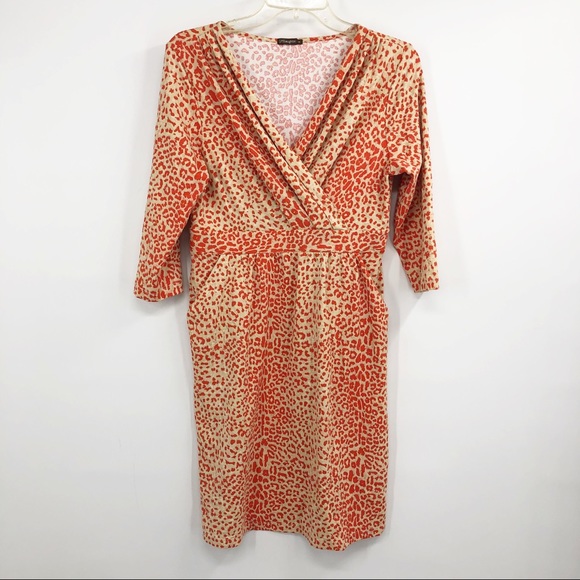 J. McLaughlin Catalina leopard faux wrap dress M